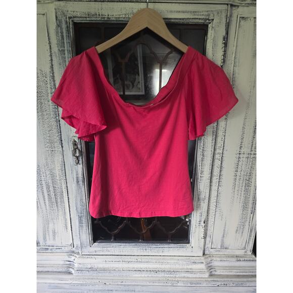 Anthropologie Maeve Off-The-Shoulder Flutter Top - New - Small - Picture 6 of 6